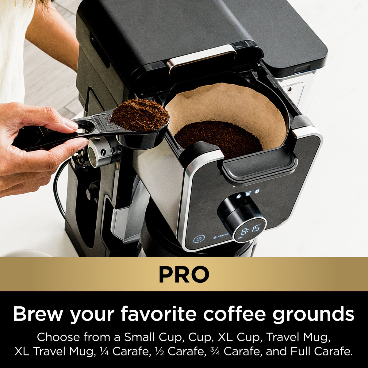 Ninja DualBrew Pro Specialty Coffee System, Single-Serve, Compatible with K-Cups & 12-Cup Drip Coffee Maker CFP301